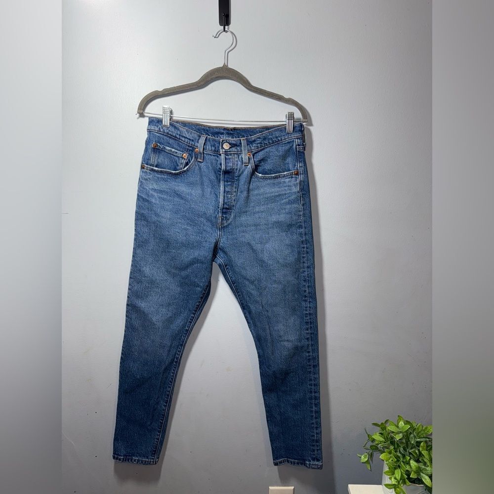 Levi’s Women’s Blue 501 S Skinny Button fly Jeans Size 30 EUC